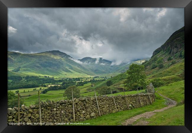 Langdale Valley Lake District  Framed Print by Greg Marshall