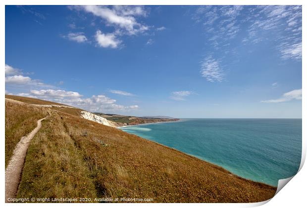 Path To Compton Bay Print by Wight Landscapes