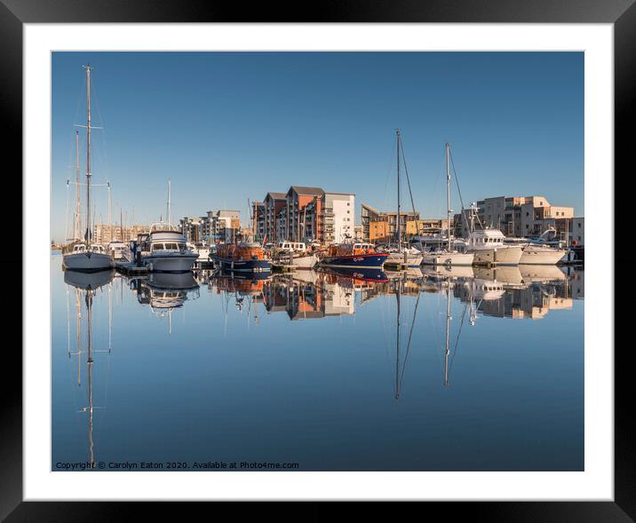 Marina Quays, Portishead, North Somerset Framed Mounted Print by Carolyn Eaton