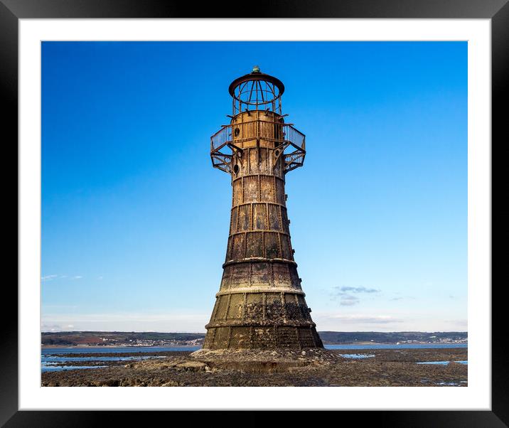 Whiteford Lighthouse at Whiteford Sands. Framed Mounted Print by Colin Allen