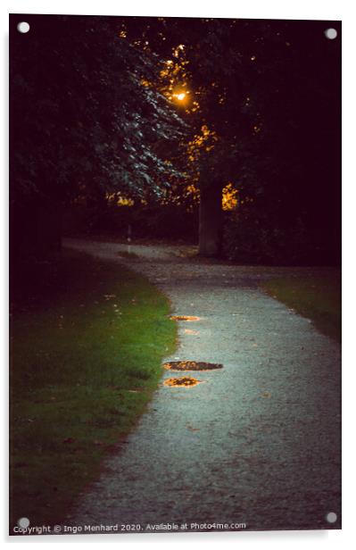 Romantic park way in the evening Acrylic by Ingo Menhard