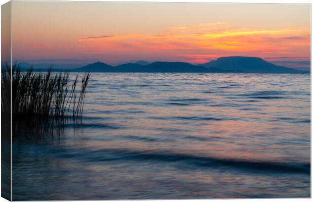 Long exposure sunrise picture over the Lake Balaton Canvas Print by Arpad Radoczy