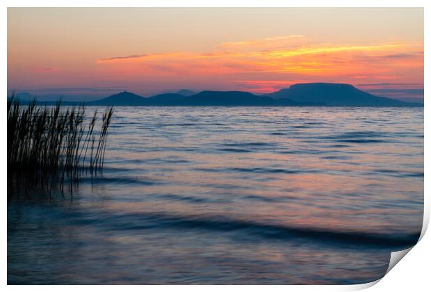 Long exposure sunrise picture over the Lake Balaton Print by Arpad Radoczy