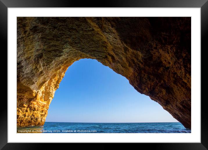 Benagil Caves in Portugal Framed Mounted Print by Chris Dorney