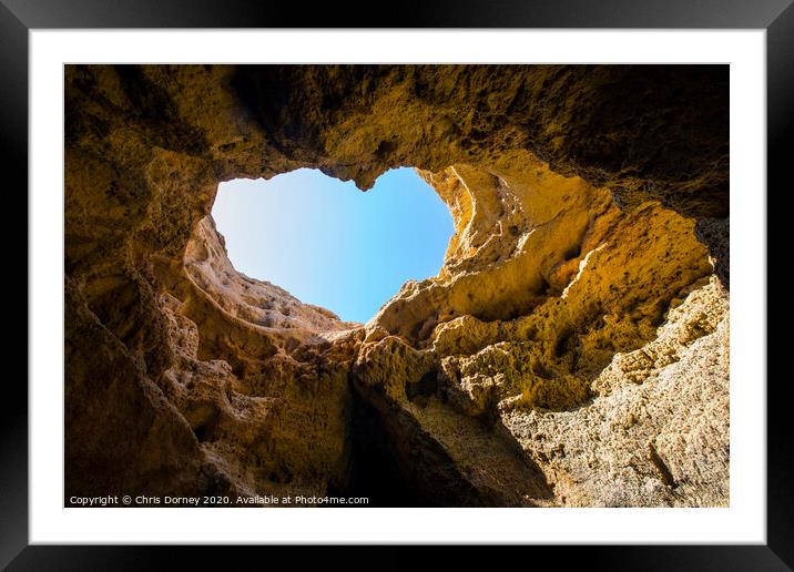 Benagil Caves in Portugal Framed Mounted Print by Chris Dorney