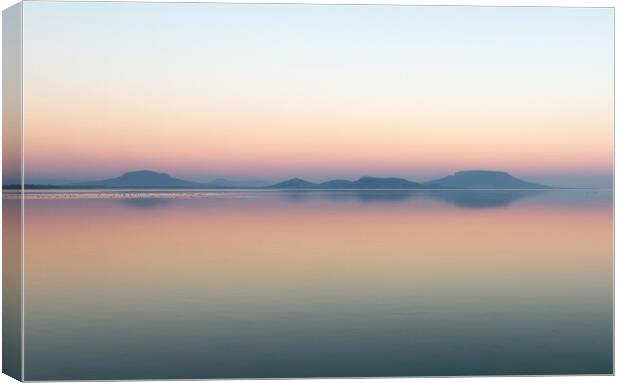 Long exposure sunset picture over the Lake Balaton Canvas Print by Arpad Radoczy