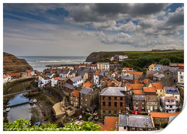 Staithes rooftops Print by kevin cook