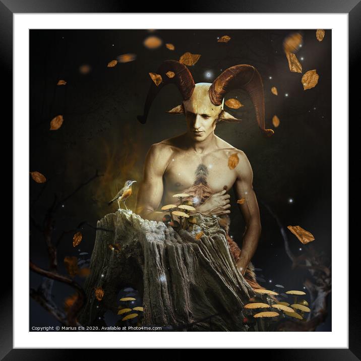 The Faun Framed Mounted Print by Marius Els