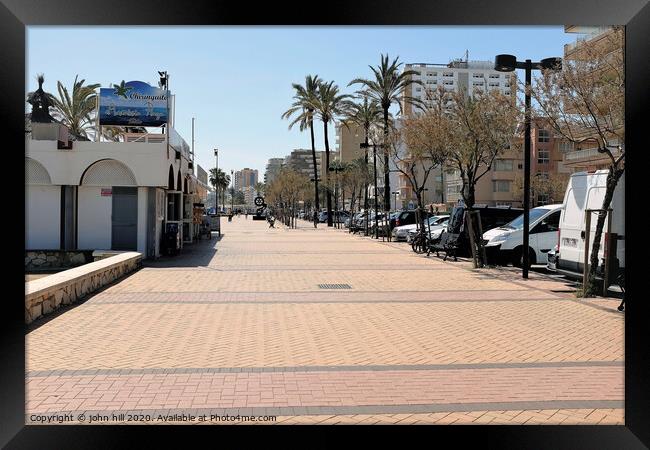 Paseo Maritimo promenade in March at Fuengirola spain. Framed Print by john hill