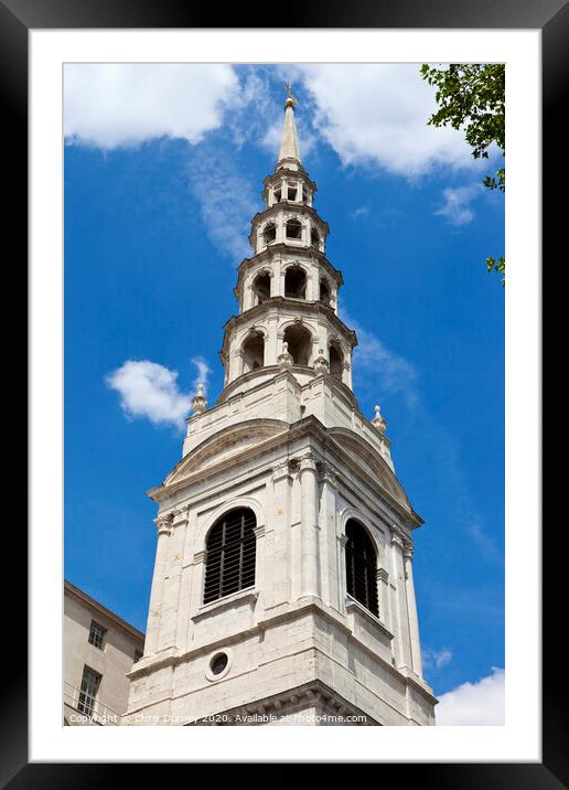 St. Bride's Church in London Framed Mounted Print by Chris Dorney