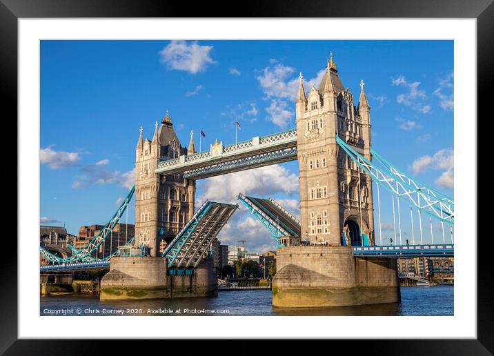Tower Bridge Open Framed Mounted Print by Chris Dorney