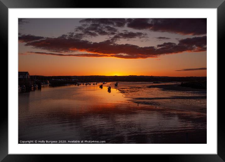 Amble By the Sea, Sun Set Framed Mounted Print by Holly Burgess