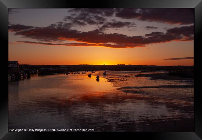 Amble By the Sea, Sun Set Framed Print by Holly Burgess