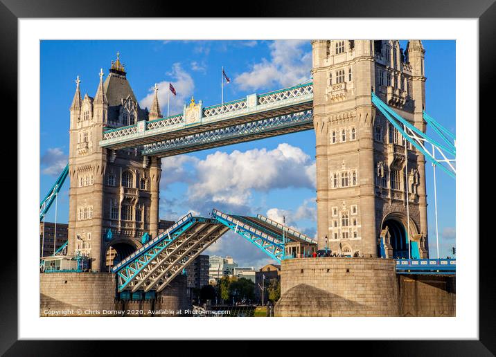 Close-up of an Open Tower Bridge Framed Mounted Print by Chris Dorney