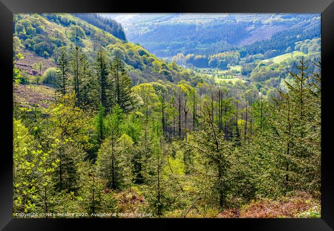 Looking down the Talybont Valley Brecon Beacons Framed Print by Nick Jenkins