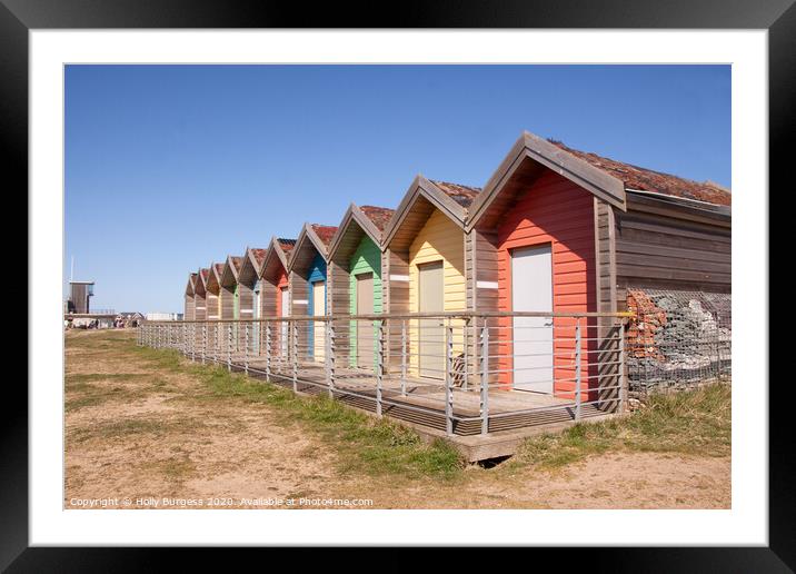 Blyth beach Huts Framed Mounted Print by Holly Burgess