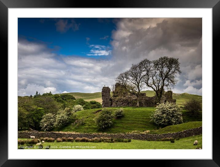 Pendragon castle Framed Mounted Print by kevin cook