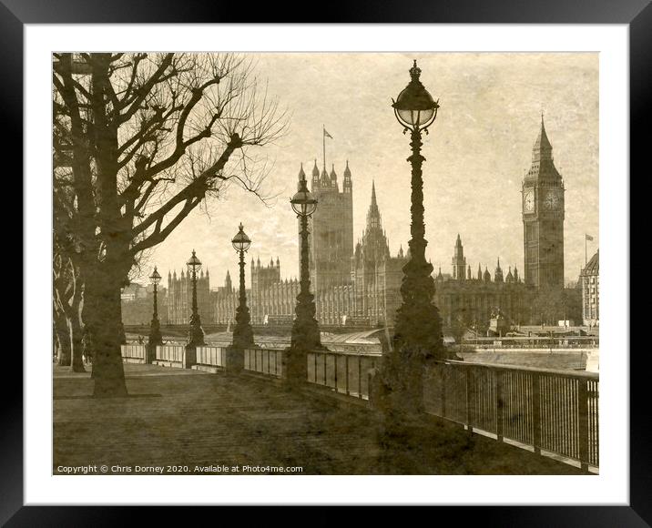 Houses of Parliament Framed Mounted Print by Chris Dorney
