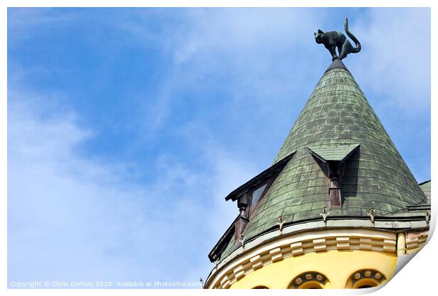 Cat House in Riga Print by Chris Dorney