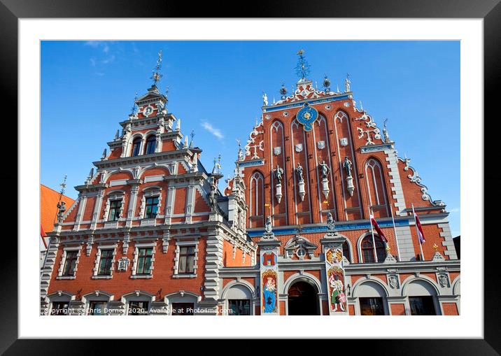 House of the Blackheads in Riga Framed Mounted Print by Chris Dorney