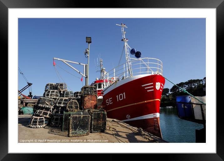 Red Fishing Boat with Pots Framed Mounted Print by Paul F Prestidge