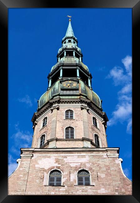 St. Peter's Church in Riga Framed Print by Chris Dorney