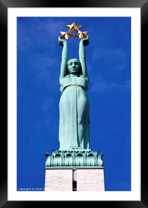 The Freedom Monument in Riga Framed Mounted Print by Chris Dorney