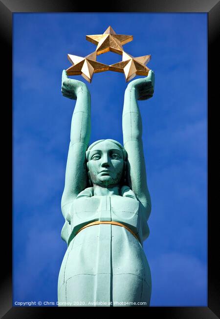 The Freedom Monument in Riga Framed Print by Chris Dorney