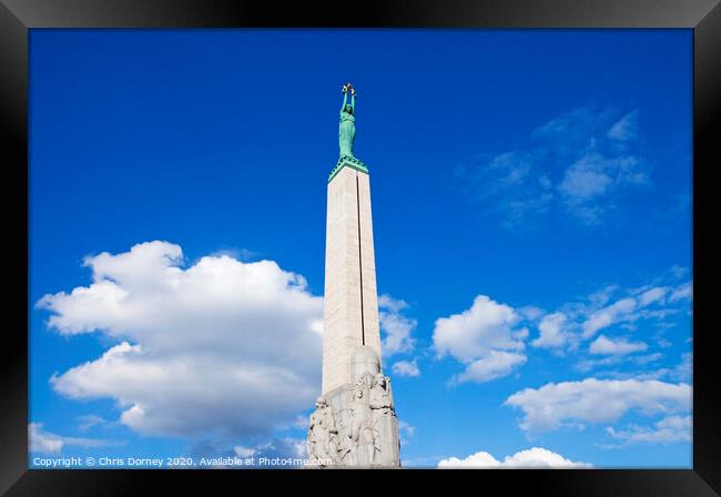 The Freedom Monument in Riga Framed Print by Chris Dorney
