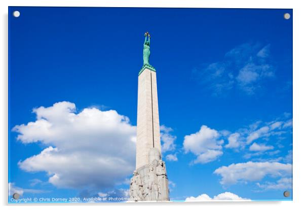The Freedom Monument in Riga Acrylic by Chris Dorney