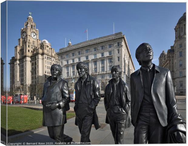 Beatles Statues at Pier Head Canvas Print by Bernard Rose Photography