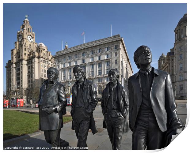 Beatles Statues at Pier Head Print by Bernard Rose Photography