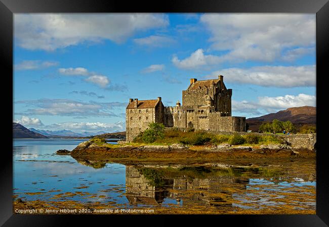 Eilean Donan Castle with reflection Framed Print by Jenny Hibbert