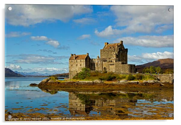 Eilean Donan Castle with reflection Acrylic by Jenny Hibbert