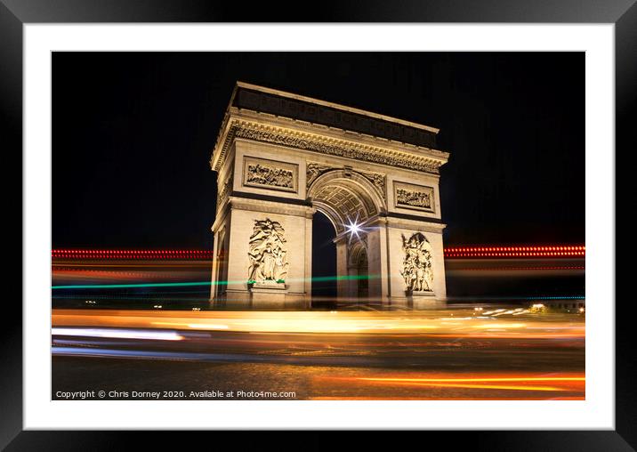 Arc De Triomphe Framed Mounted Print by Chris Dorney