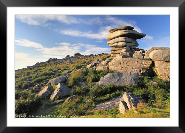 The Cheesewring on Bodmin Moor Framed Mounted Print by Andrew Ray