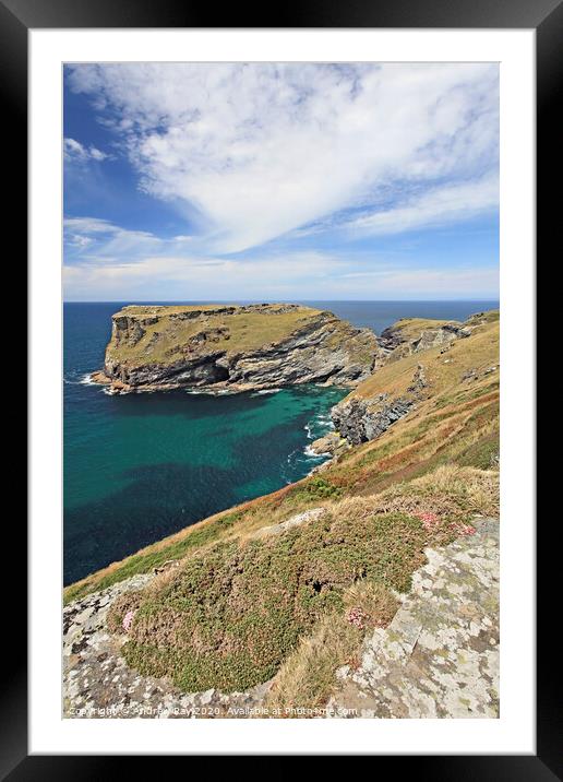 Towards Tintagel Head Framed Mounted Print by Andrew Ray
