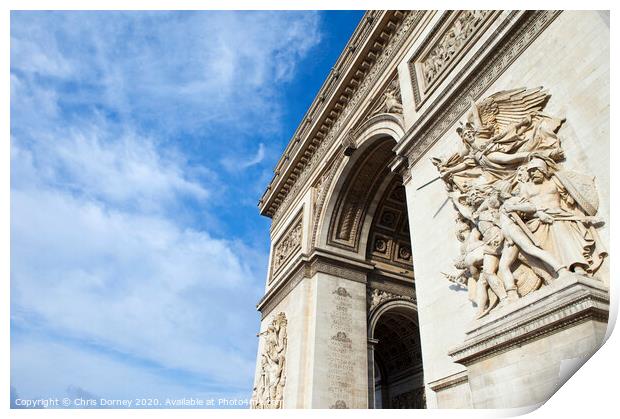 Arc de Triomphe in Paris Print by Chris Dorney