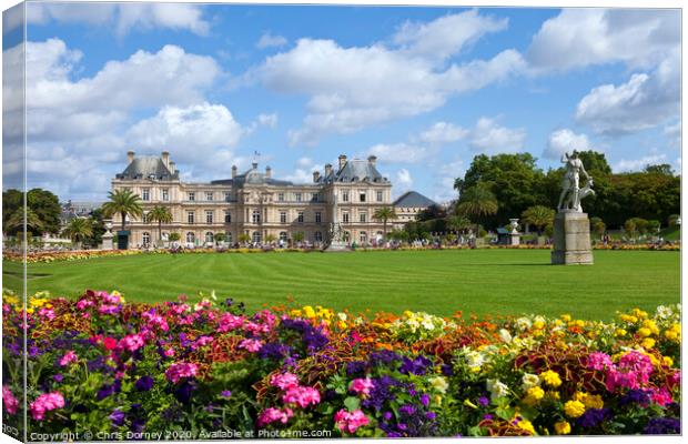 Luxembourg Palace in Jardin du Luxembourg in Paris Canvas Print by Chris Dorney