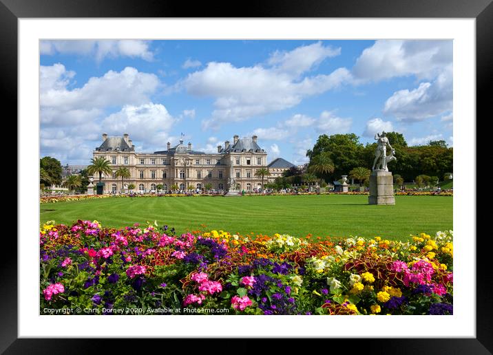 Luxembourg Palace in Jardin du Luxembourg in Paris Framed Mounted Print by Chris Dorney