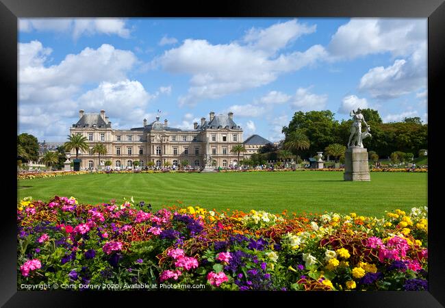 Luxembourg Palace in Jardin du Luxembourg in Paris Framed Print by Chris Dorney