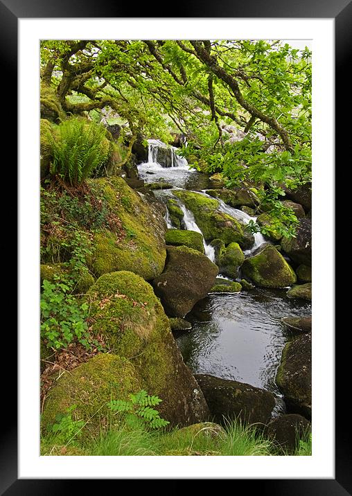 Waterfall on Dartmoor Framed Mounted Print by Pete Hemington