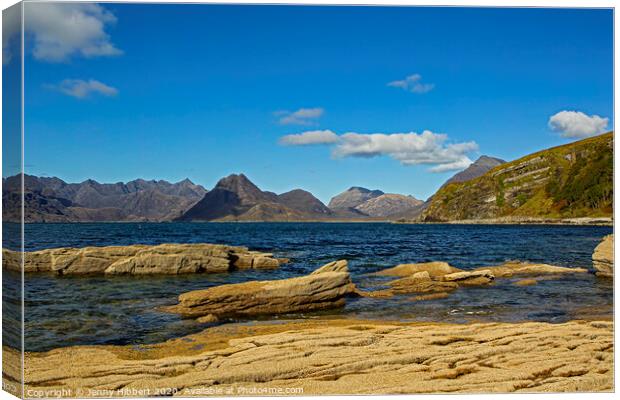 Looking across to the Cuillins from Elgol Canvas Print by Jenny Hibbert