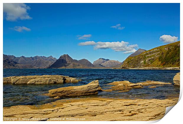 Looking across to the Cuillins from Elgol Print by Jenny Hibbert