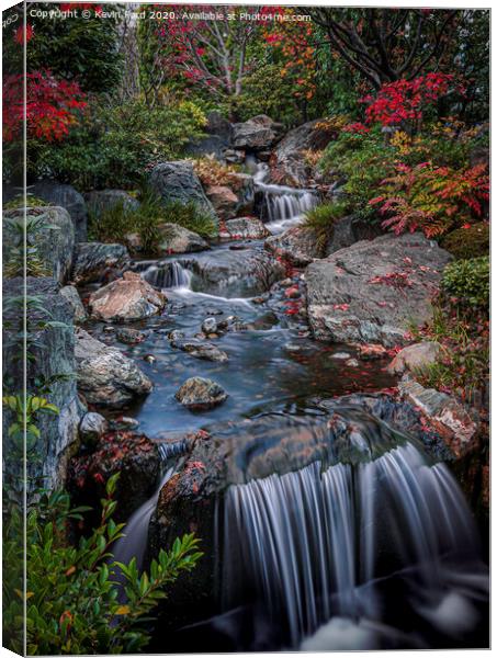 Woodland Stream in Autumn Canvas Print by Kevin Ford