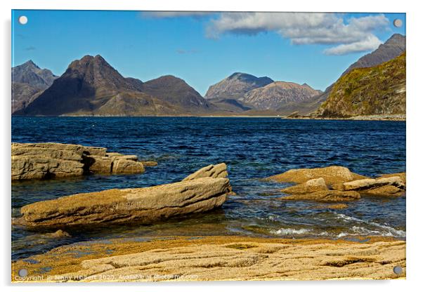 Cuillins from the Loch Scavaig in Elgol Acrylic by Jenny Hibbert