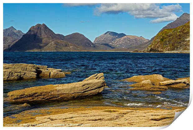 Cuillins from the Loch Scavaig in Elgol Print by Jenny Hibbert