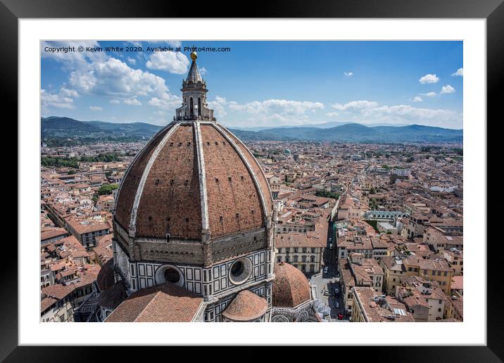 Florence from Bell Tower Framed Mounted Print by Kevin White