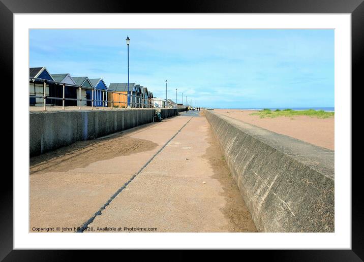 Seaside promenade at Sutton on Sea, Lincolnshire. Framed Mounted Print by john hill
