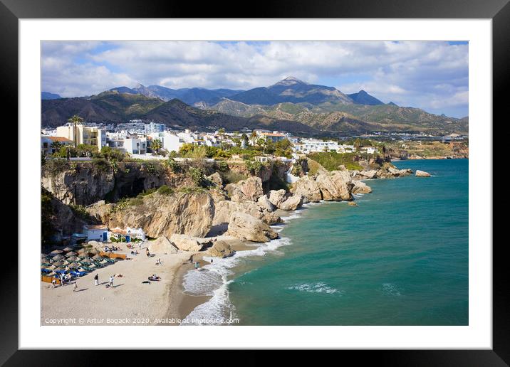 Nerja Town on Costa del Sol in Spain Framed Mounted Print by Artur Bogacki